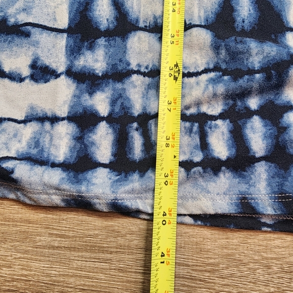 ELLEN TRACY Blue White Tank Dress Tie Dye Pattern Sleeveless XL - Picture 5 of 10